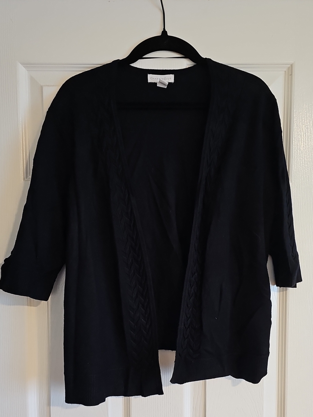 Black Open-Front Women’s Cardigan Sweater